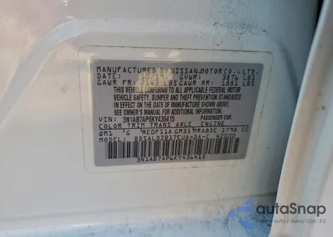 2019 Nissan Sentra S from USA, damaged, VIN 3N1AB7AP6KY436415